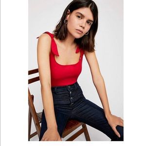 Free People Tie Shoulder Body Suit